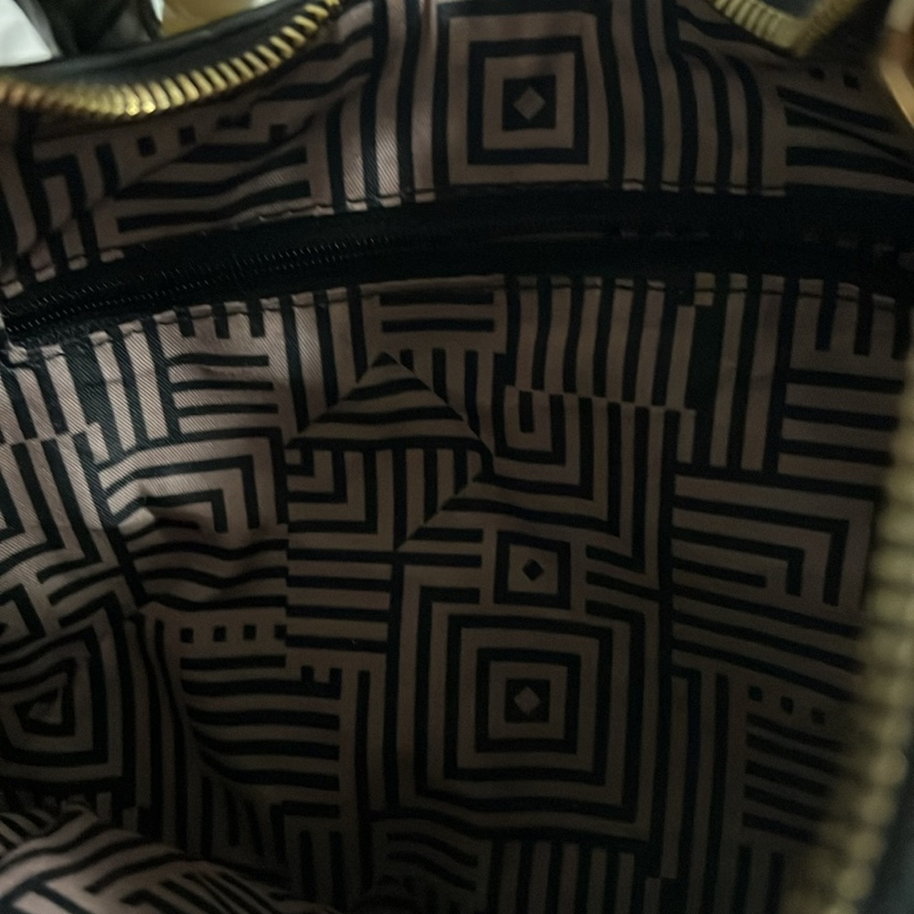 Black Leather saddle bag pearl strap leather strap removable dimensions in photo - Picture 6 of 7